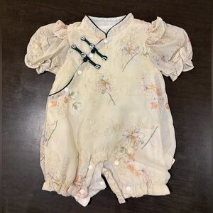Floral Embroidered Baby Romper